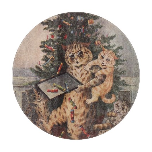 Louis Wain Christmas Time in Catland  Schneidebrett (Vorderseite)
