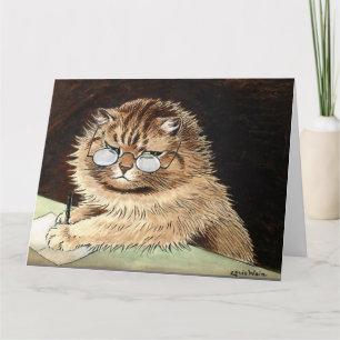 LOUIS WAIN DENKEN SIE AN DIE GRAUE CAT-Grußkarte Karte