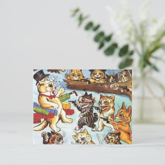 Louis Wain - Die Ambusrüber und Brigaden Postkarte (Stehend Vorderseite)