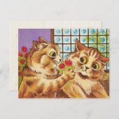 Louis Wain Eine romantische Geste CC1077 Valentine Postkarte (Vorne/Hinten)