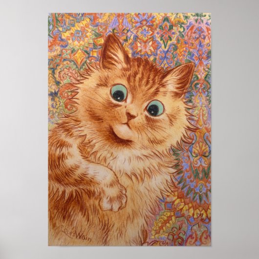 Louis Wain erstaunt Ingwer Cat Children's Room Poster (Vorne)