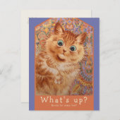 Louis Wain erstaunt Ingwerkatze CC1084 Geburtstag Einladungspostkarte (Vorne/Hinten)