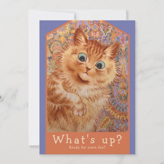 Louis Wain Ginger cat CC1085 Geburtstagsparty (Vorderseite)