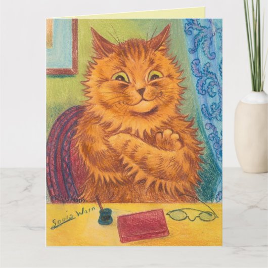 LOUIS WAIN GINGER ORANGE CAT DENKEN IHRER KARTEN (Vorderseite)