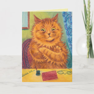 LOUIS WAIN GINGER ORANGE KATZE DENKT AN DICH KARTE
