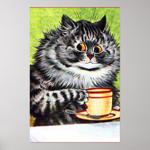 LOUIS WAIN KAFFEE KATZE BIG POSTER