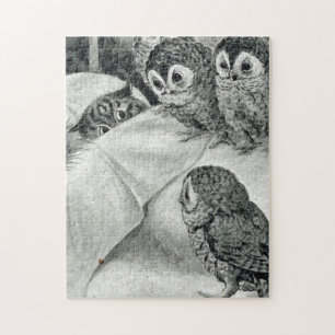Louis Wain Katze Albtraum Eule Vogel Puzzle