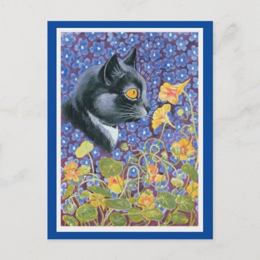 Louis Wain, Katze in einem Meer von Blume, Art Pos Postkarte (Vorderseite)