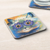 Louis Wain, Katze mit Blume dekorierten Augen, Getränkeuntersetzer (Linke Seite)