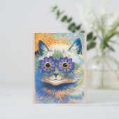 Louis Wain, Katze mit Blume dekorierten Augen, Postkarte (Stehend Vorderseite)
