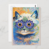 Louis Wain, Katze mit Blume dekorierten Augen, Postkarte (Vorne/Hinten)