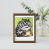 Louis Wain, Katze mit Kaffee-Cup, Art Postcard Postkarte (Stehend Vorderseite)