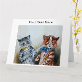 Louis Wain Katzen 3 Karte (Gelbe Blume)