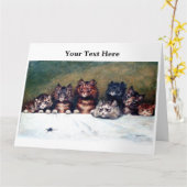 Louis Wain Katzen 3 Karte (Gelbe Blume)