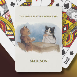 Louis Wain Katzen Der Poker Spieler Personalisiert Spielkarten