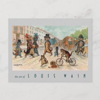 Louis Wain - Katzen in Städten - Vintage Kunst Postkarte