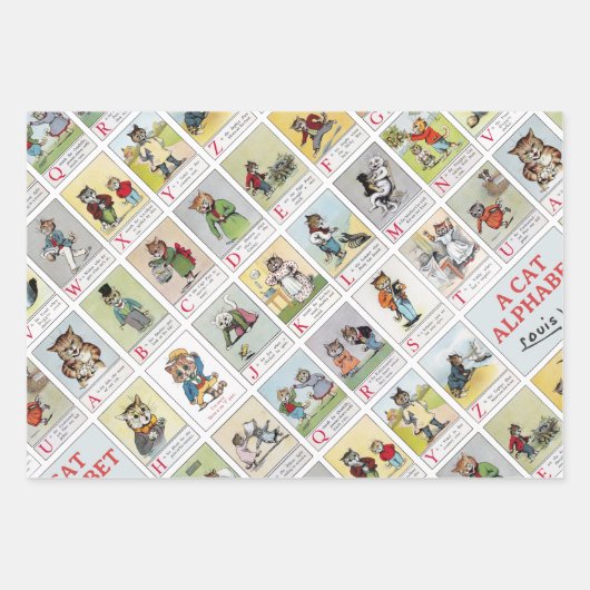 Louis Wain, Katzen & Kätzchen Geschenkpapier Set (Vorderseite)