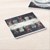 Louis Wain Katzen  Rechteckiger Pappuntersetzer (angewinkelt)