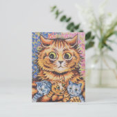LOUIS WAIN KATZENMUTTER MIT KÄTZCHEN POSTKARTE (Stehend Vorderseite)