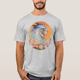 Louis Wain lacht Blue Electric Cat in Blume T-Shirt
