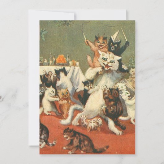 Louis Wain Merry Christmas Einladung (Vorderseite)