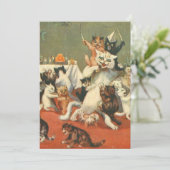 Louis Wain Merry Christmas Einladung (Stehend Vorderseite)