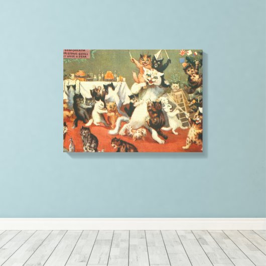 Louis Wain Merry Christmas Leinwanddruck (Insitu (Holzboden))