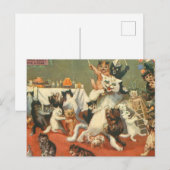 Louis Wain Merry Christmas Postkarte (Vorne/Hinten)