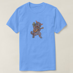 Louis Wain Musikalische Katze spielt Gitarre Vinta T-Shirt