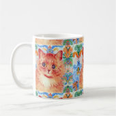 Louis Wain niedliche Katze mit abstrakten Mustern Kaffeetasse (Links)