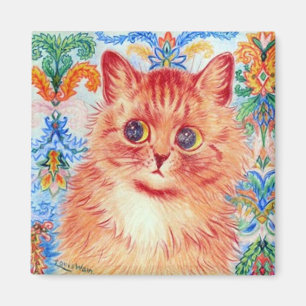 Louis Wain niedliche Katze mit abstrakten Mustern Magnet