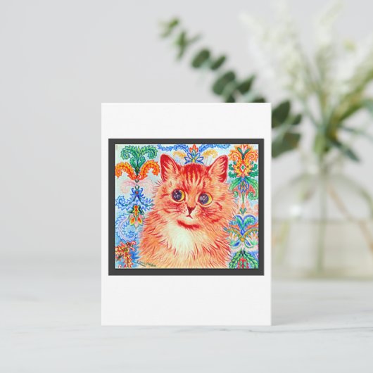 Louis Wain, Orange Ginger Cat, Art Postkarte (Stehend Vorderseite)