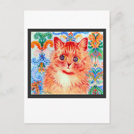 Louis Wain, Orange Ginger Cat, Art Postkarte
