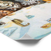 Louis Wain Party Cats Poster (Ecke)