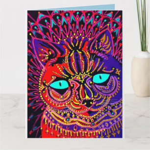 LOUIS WAIN PSYCHEDELIC BIRTHDAY GREETDAY CARD KARTE