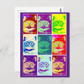 Louis Wain, Psychedelic Cat, Art Postcard Postkarte (Vorne/Hinten)