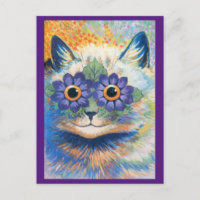 Louis Wain, Psychedelic Cat, Art Postcard