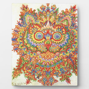 Louis Wain Psychedelic Cat Colorful Fotoplatte