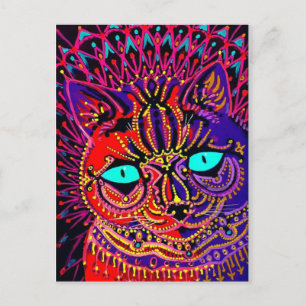 LOUIS WAIN PSYCHEDELIC CAT POSTCARD POSTKARTE