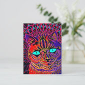LOUIS WAIN PSYCHEDELIC CAT POSTCARD POSTKARTE (Stehend Vorderseite)