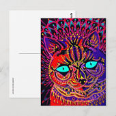 LOUIS WAIN PSYCHEDELIC CAT POSTCARD POSTKARTE (Vorne/Hinten)