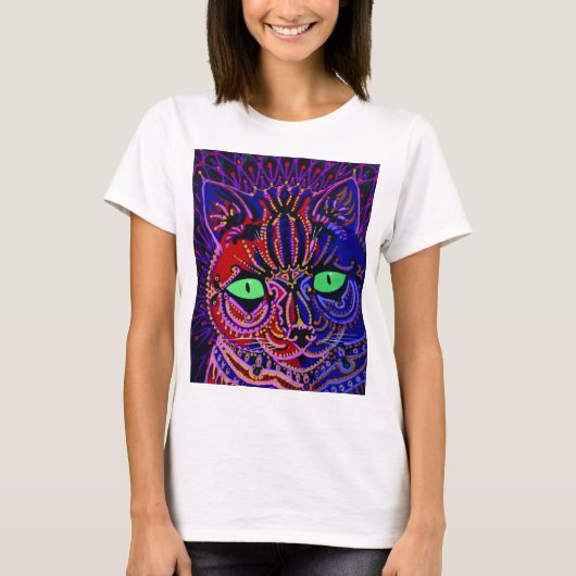 Louis Wain Psychedelic Cat T-Shirt (Vorderseite)