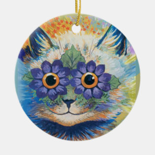 Louis Wain psychedelische Katzen Keramik Ornament