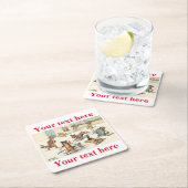 Louis Wain Rechteckiger Pappuntersetzer (Vor Ort)