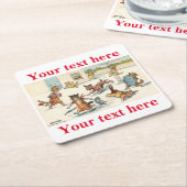 Louis Wain Rechteckiger Pappuntersetzer (angewinkelt)