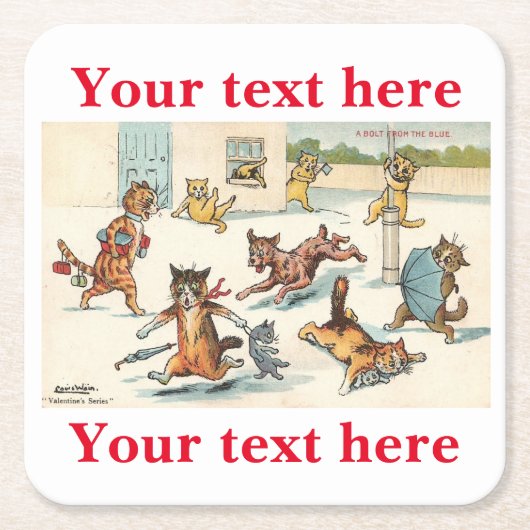 Louis Wain Rechteckiger Pappuntersetzer (Vorderseite)