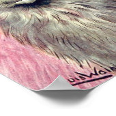 Louis Wain Russian Blue Cat Poster (Ecke)