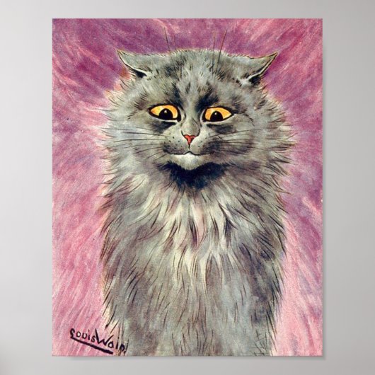 Louis Wain Russian Blue Cat Poster (Vorne)