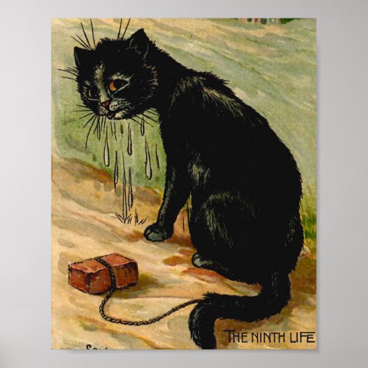 Louis Wain Schwarze Katze Poster (Vorne)