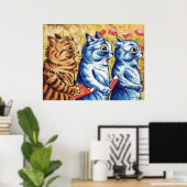 Louis Wain singend Cats Vintage Poster Whimsical (Heimbüro)